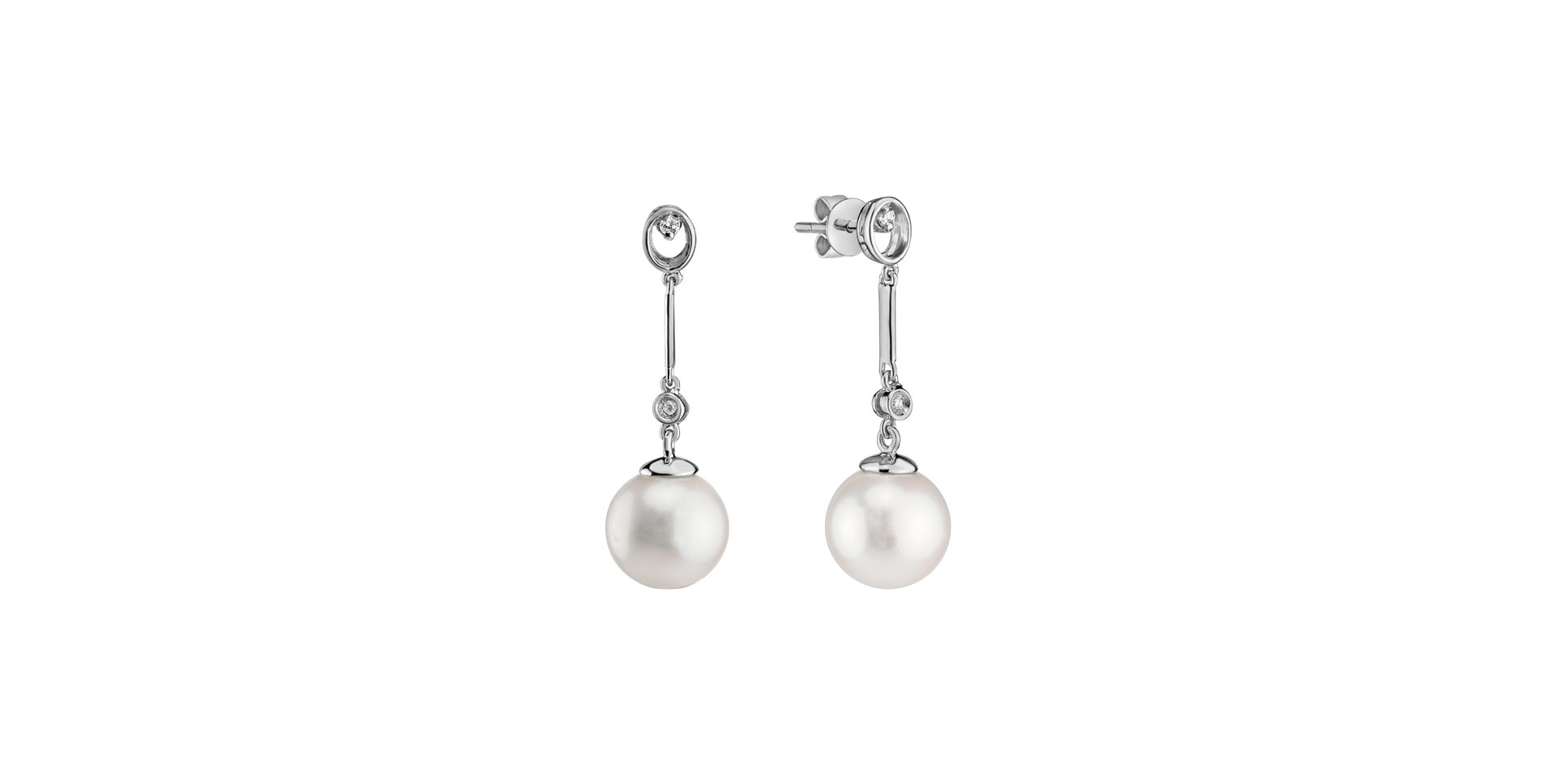 Náušnice s perlou a diamantmi Pontus Magic