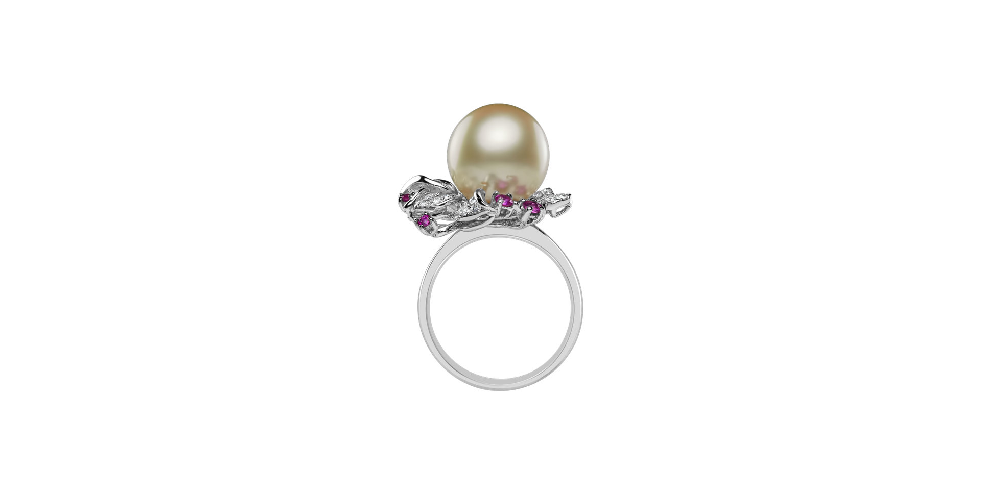 Prsteň s perlou, diamantmi a zafírmi Ocean Orchid