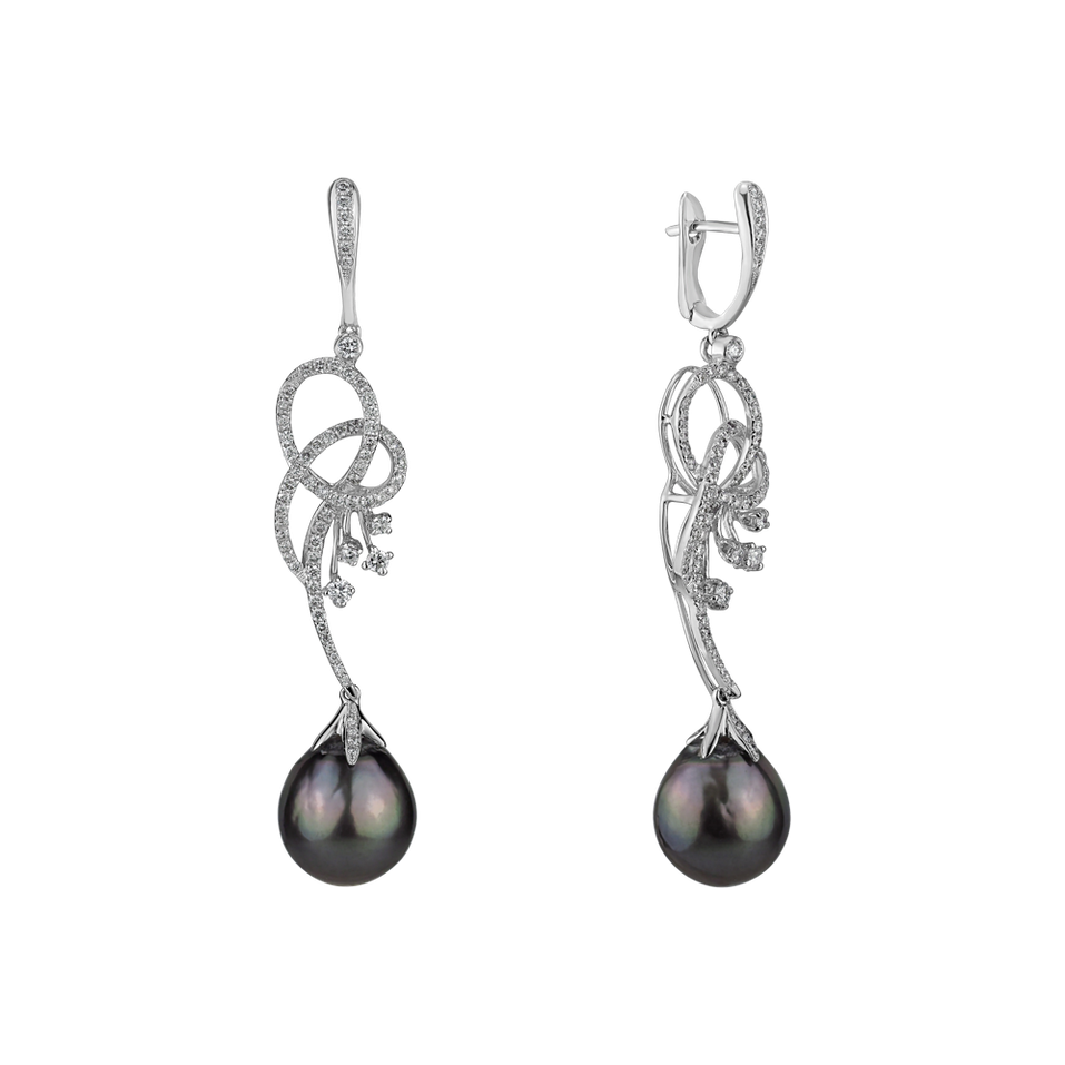 Náušnice s perlou a diamantmi Venus Treasure