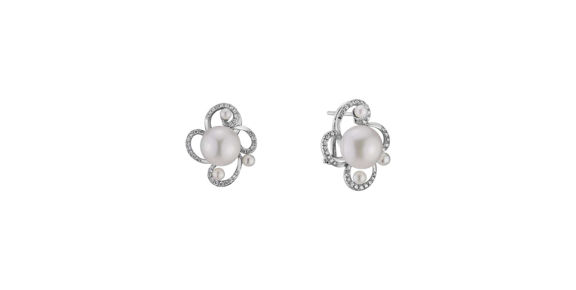 Náušnice s perlami a diamantmi Nymph Charm