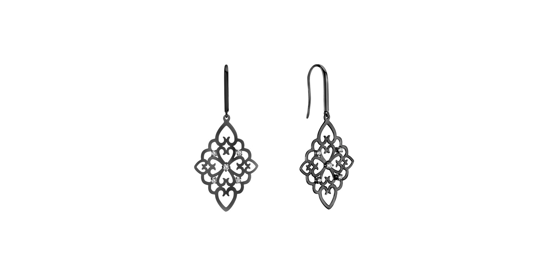 Náušnice s diamantmi Folk Treasure