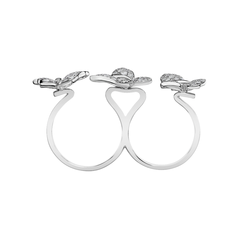 Prsteň s diamantmi Three Butterflies