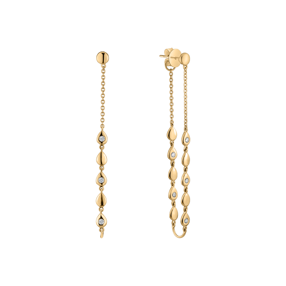 Náušnice s diamantmi Shine Waterfall