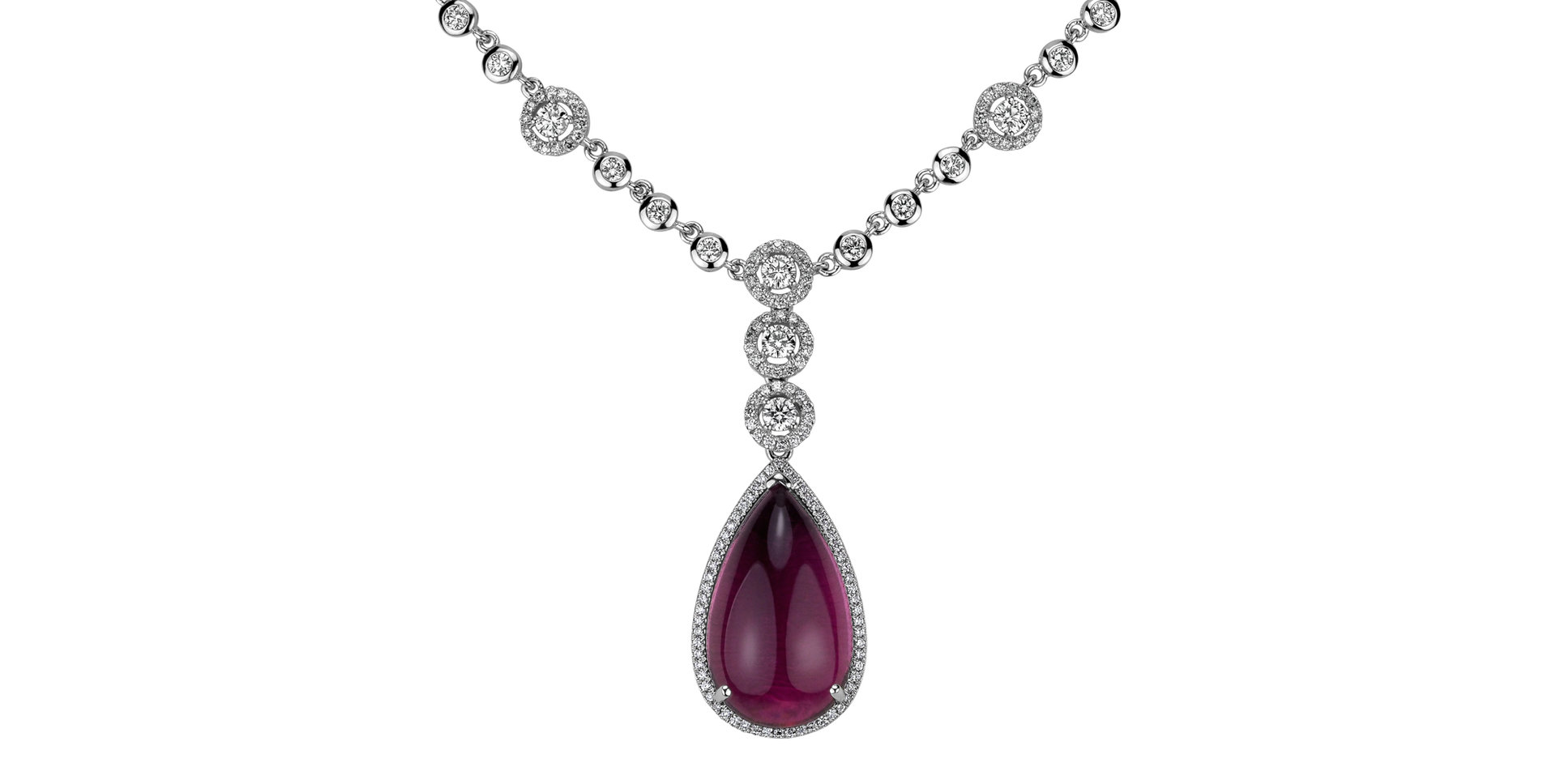 Náhrdelník s turmalínom a diamantmi Royal Tear
