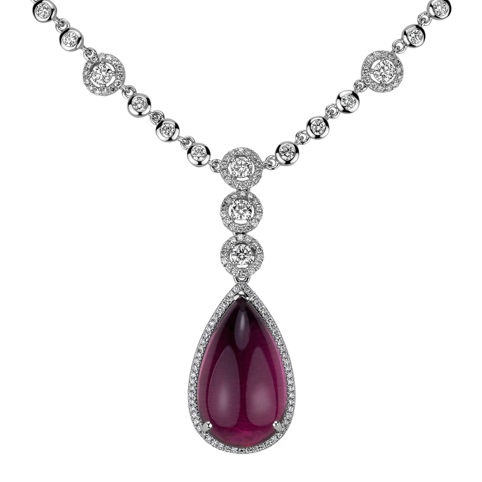Náhrdelník s turmalínom a diamantmi Royal Tear