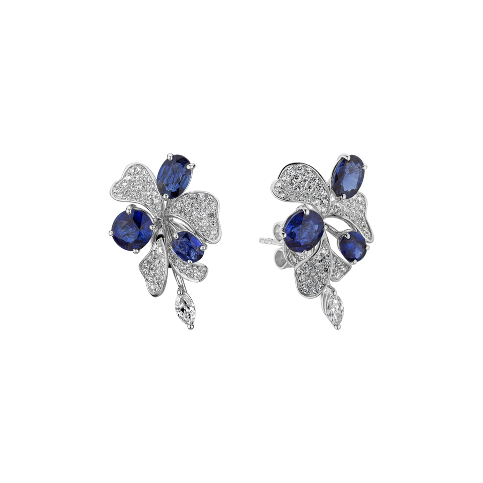 Náušnice s diamantmi a zafírmi Czarina Symphony
