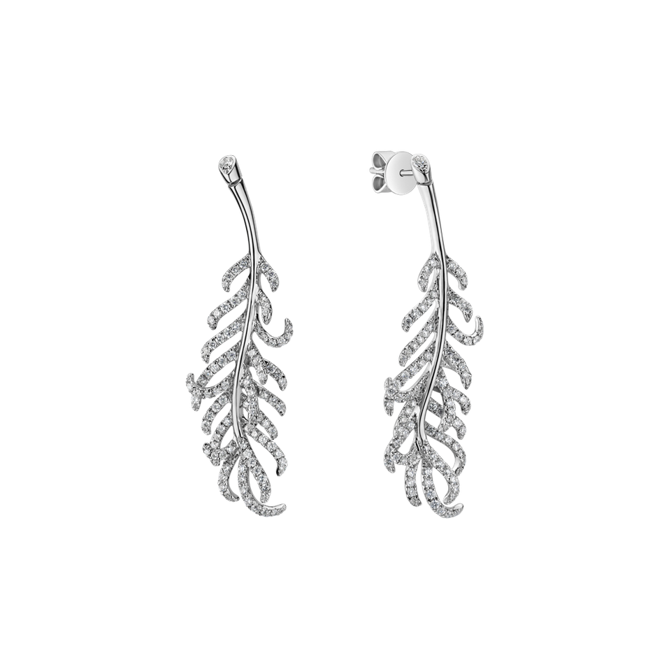 Náušnice s diamantmi Dream Feather