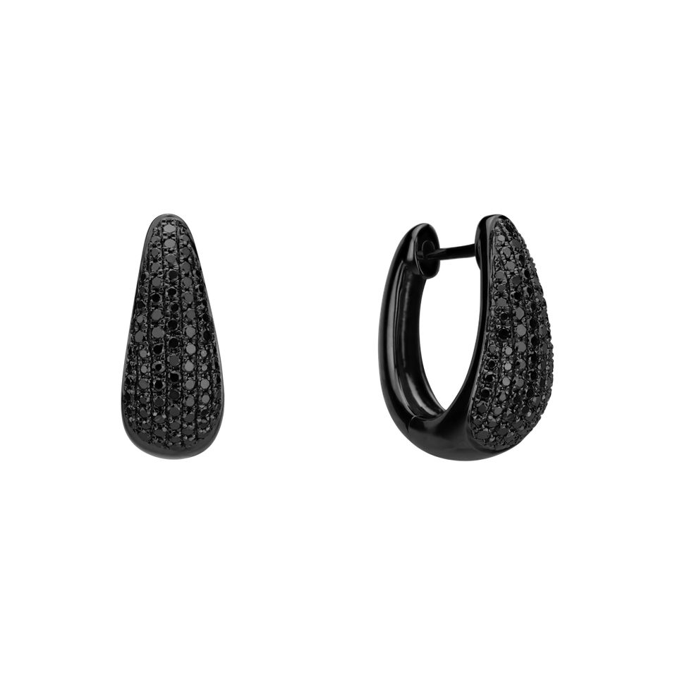 Náušnice s čiernymi diamantmi Charming Gem
