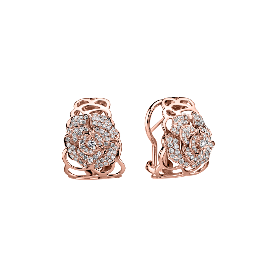 Náušnice s diamantmi Bright Flower