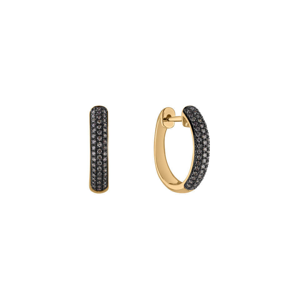 Náušnice s hnedými diamantmi Eternity Melody