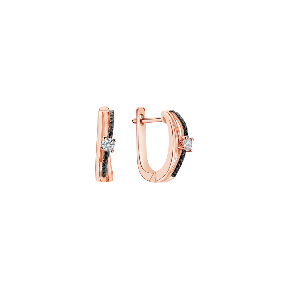 Náušnice s hnedými a čiernymi diamantmi Witching Opium