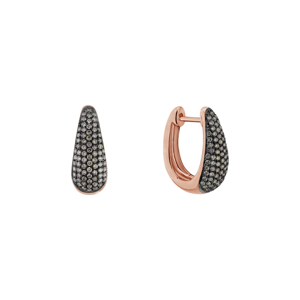 Náušnice s hnedými diamantmi Charming Gem