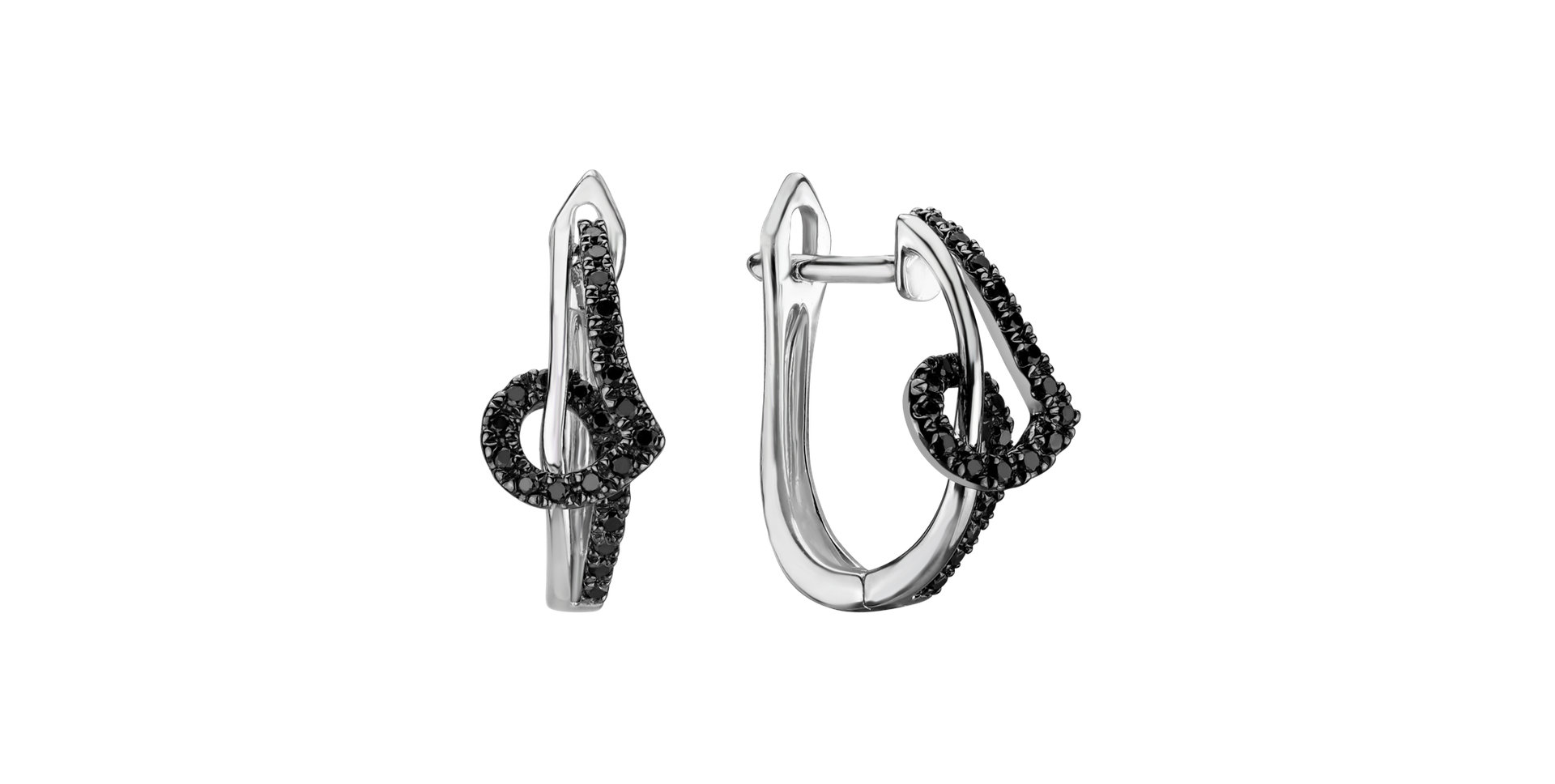 Náušnice s čiernymi diamantmi Shine Melody