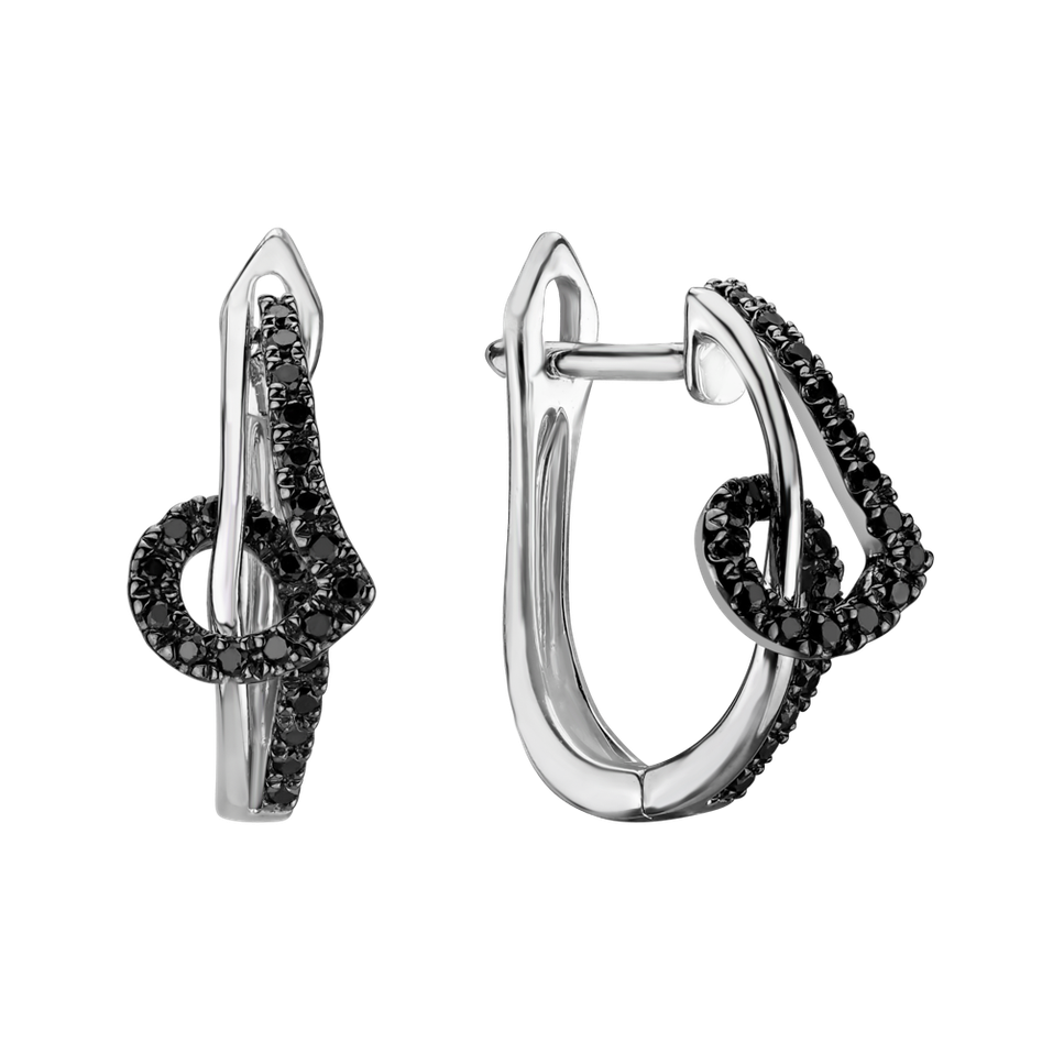 Náušnice s čiernymi diamantmi Shine Melody