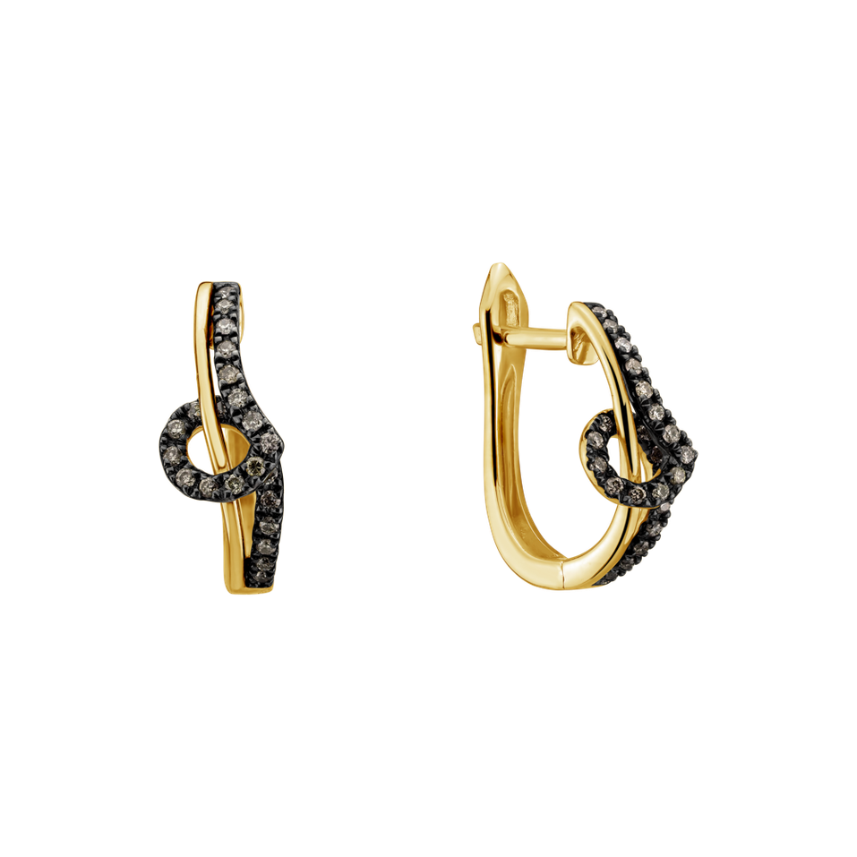 Náušnice s hnedými diamantmi Shine Melody