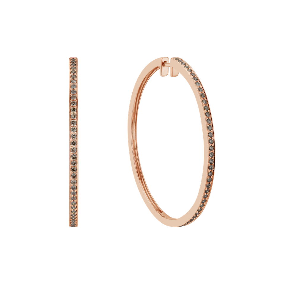 Náušnice s hnedými diamantmi Wonder Rain