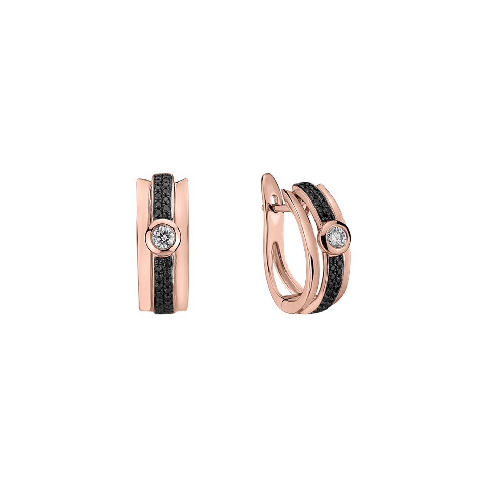 Náušnice s bielymi a čiernymi diamantmi Fairytale Sparkle