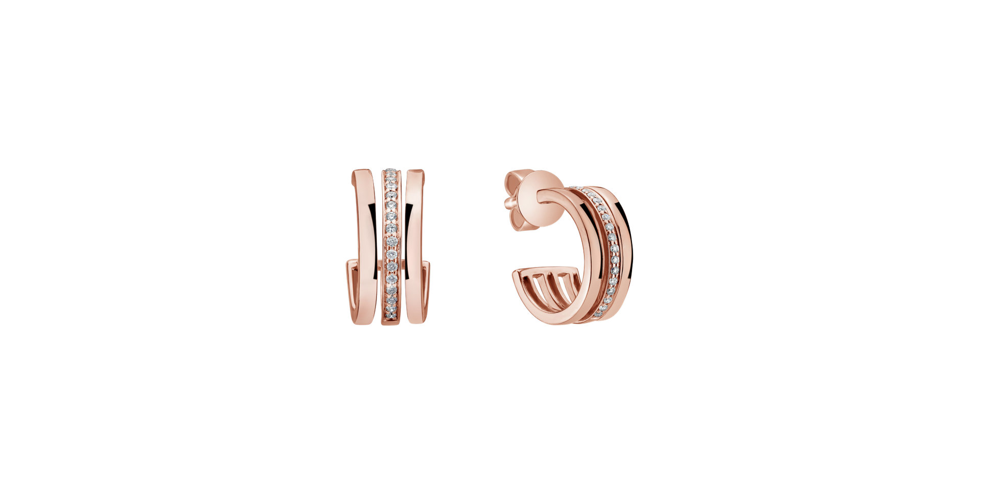 Náušnice s diamantmi Parallel Glow