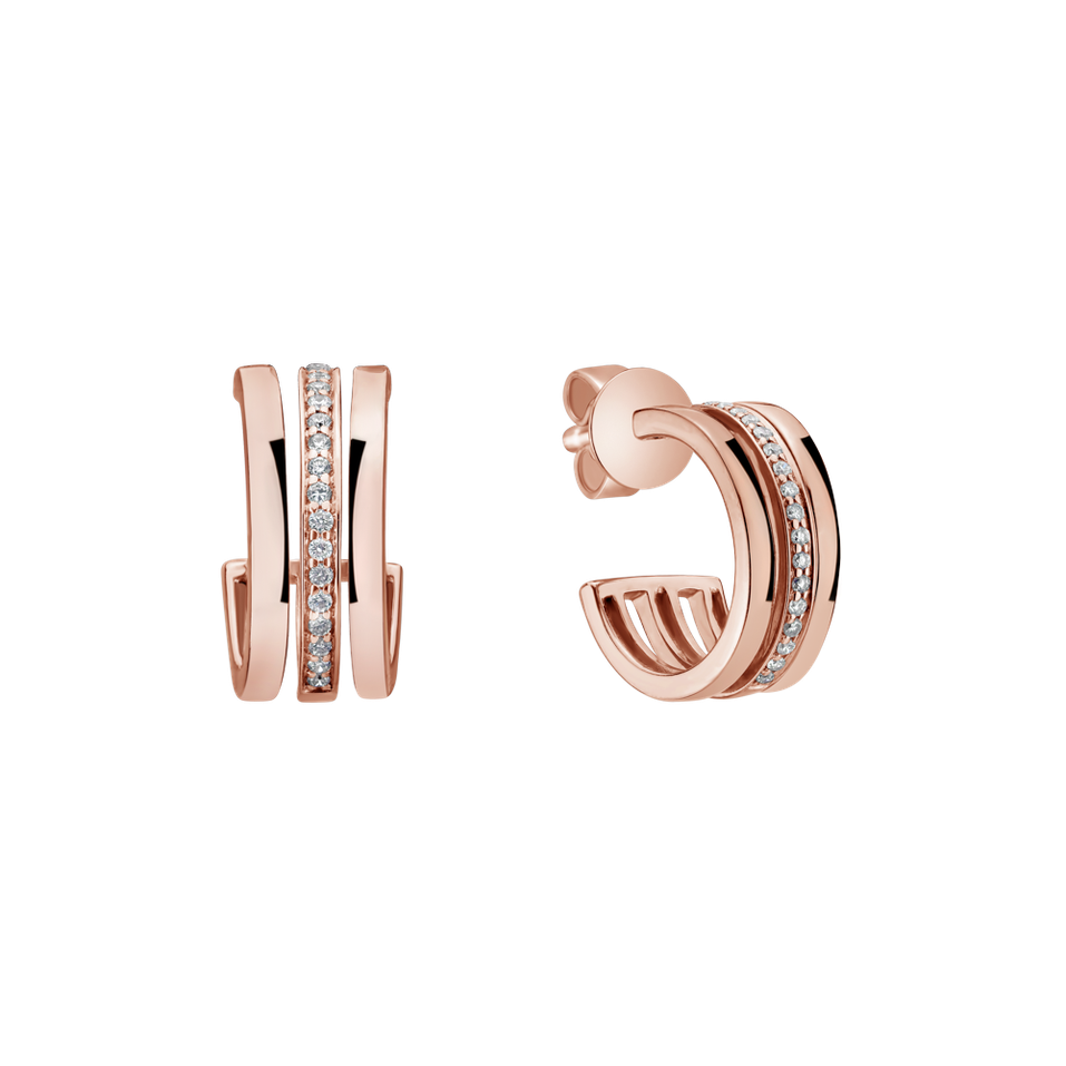 Náušnice s diamantmi Parallel Glow