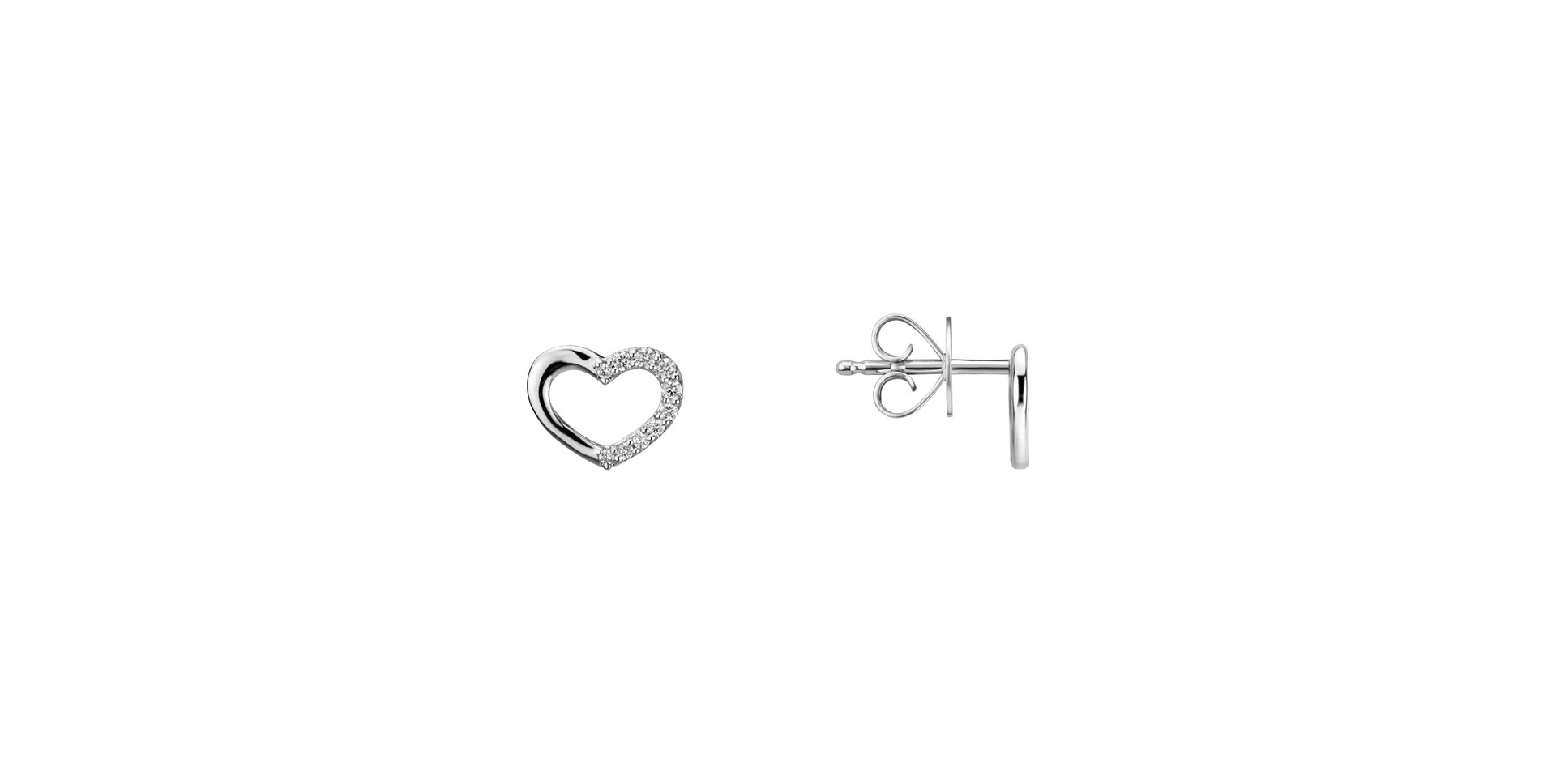 Náušnice s diamantmi Shiny Hearts