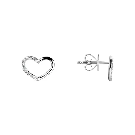 Náušnice s diamantmi Sparkling Heart