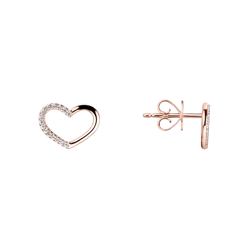 Náušnice s diamantmi Sparkling Heart