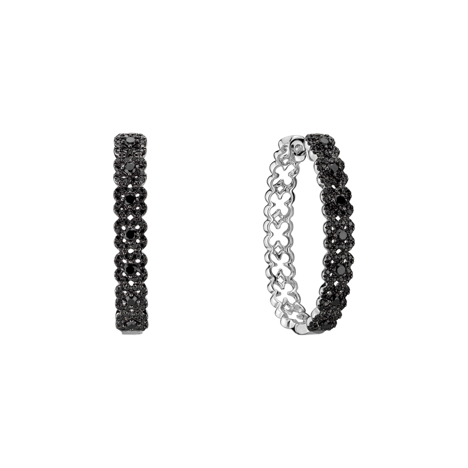 Náušnice s čiernymi diamantmi Charming Passion