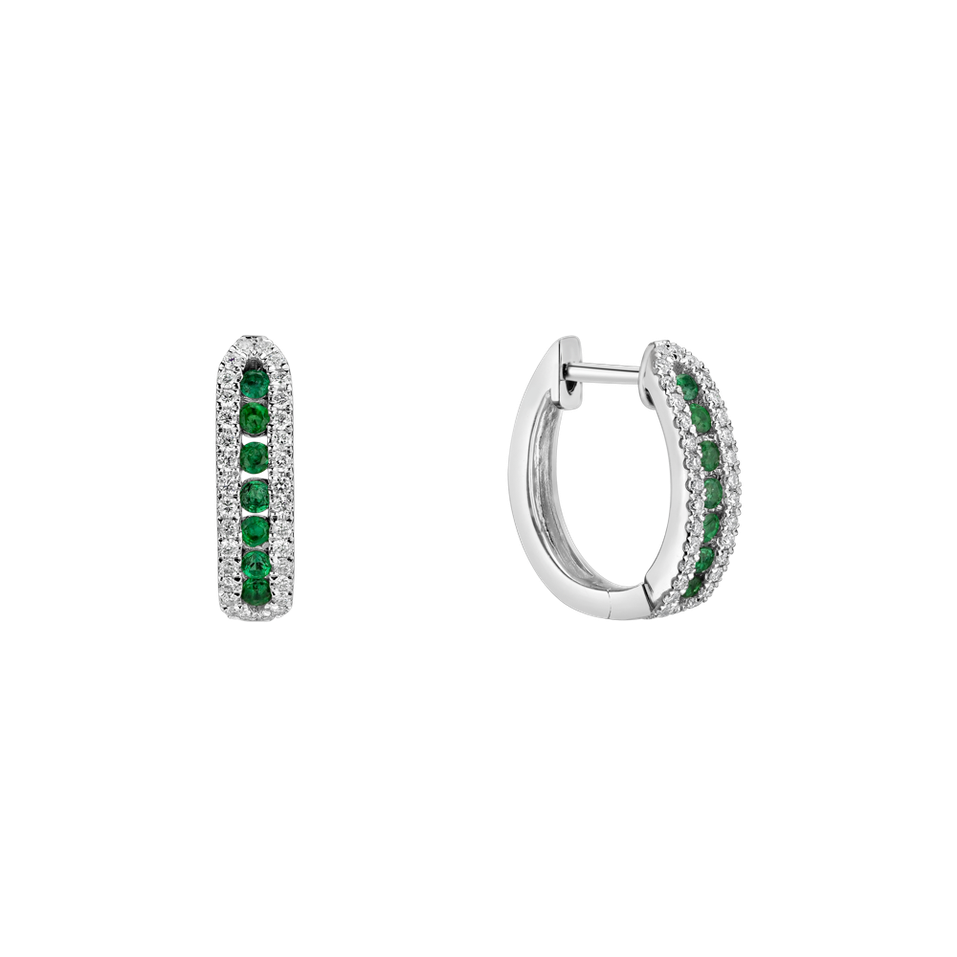 Náušnice so smaragdom a diamantmi Midnight Dream