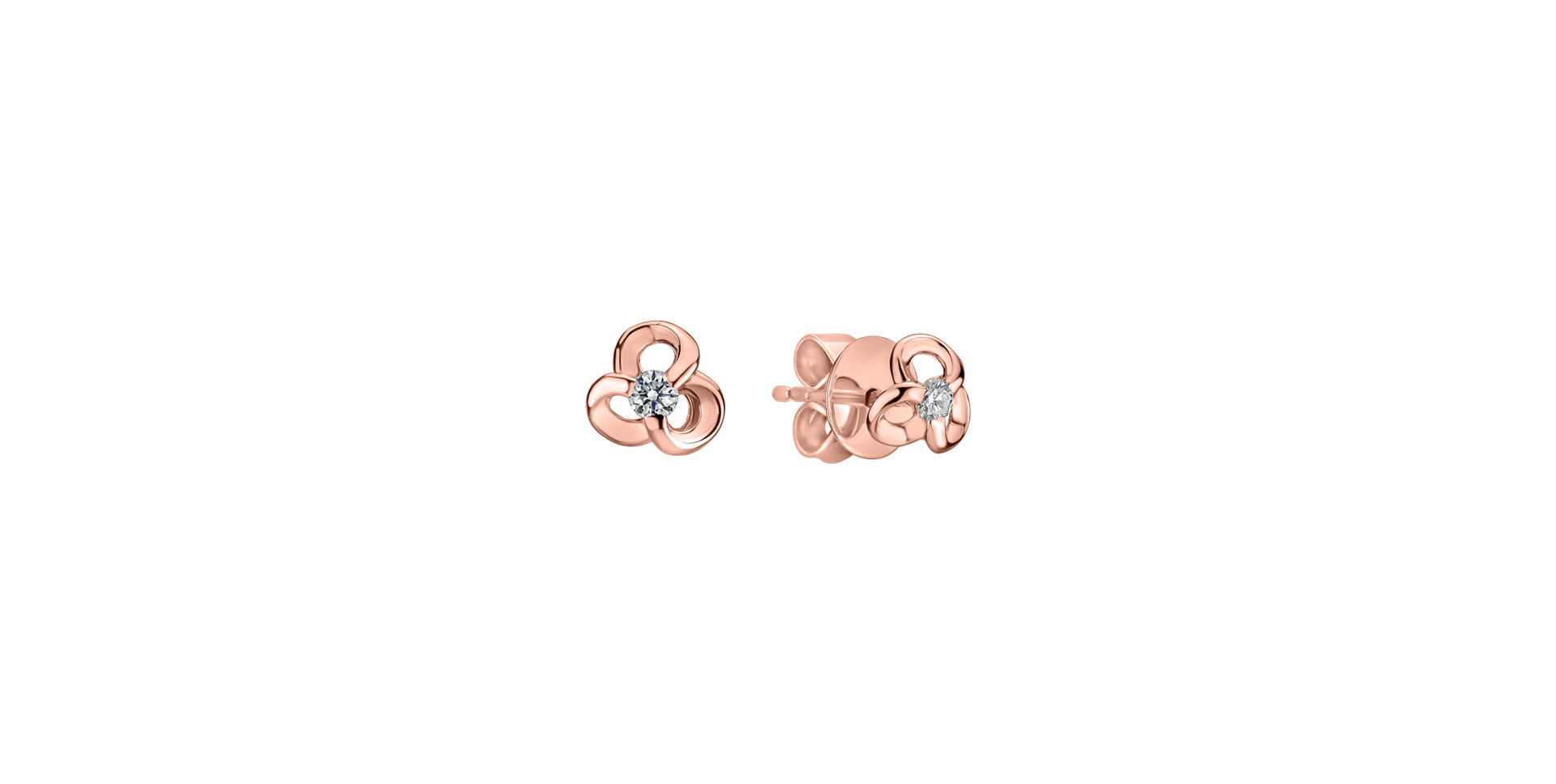 Náušnice s diamantom Curled Flower