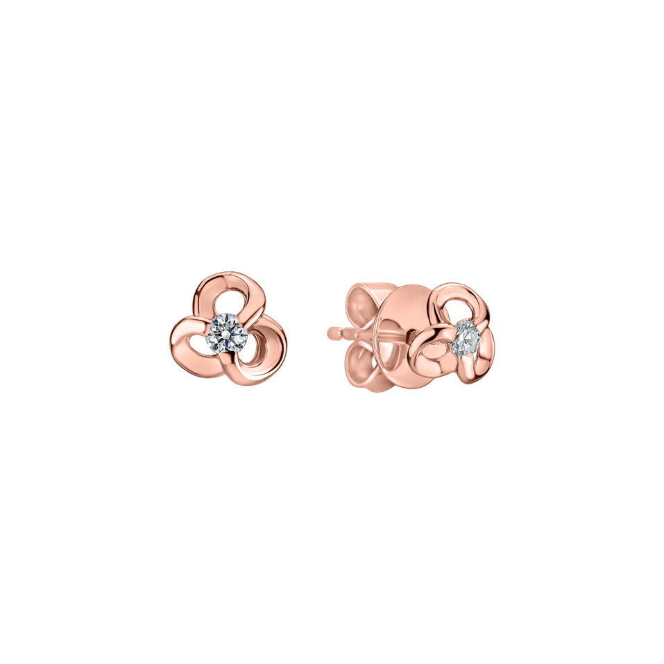 Náušnice s diamantom Curled Flower