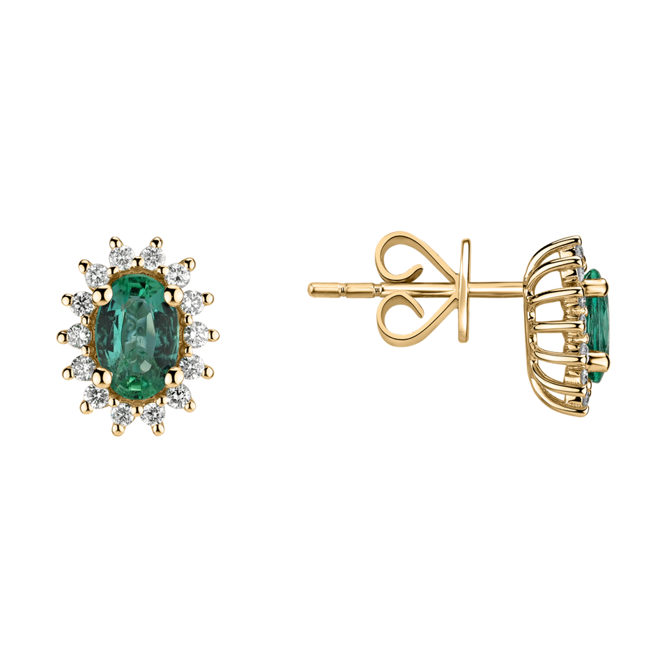 Náušnice so smaragdom a diamantmi Princess Sparkle