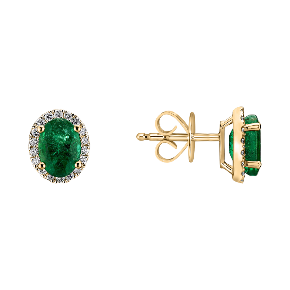 Náušnice so smaragdom a diamantmi Imperial Allegory