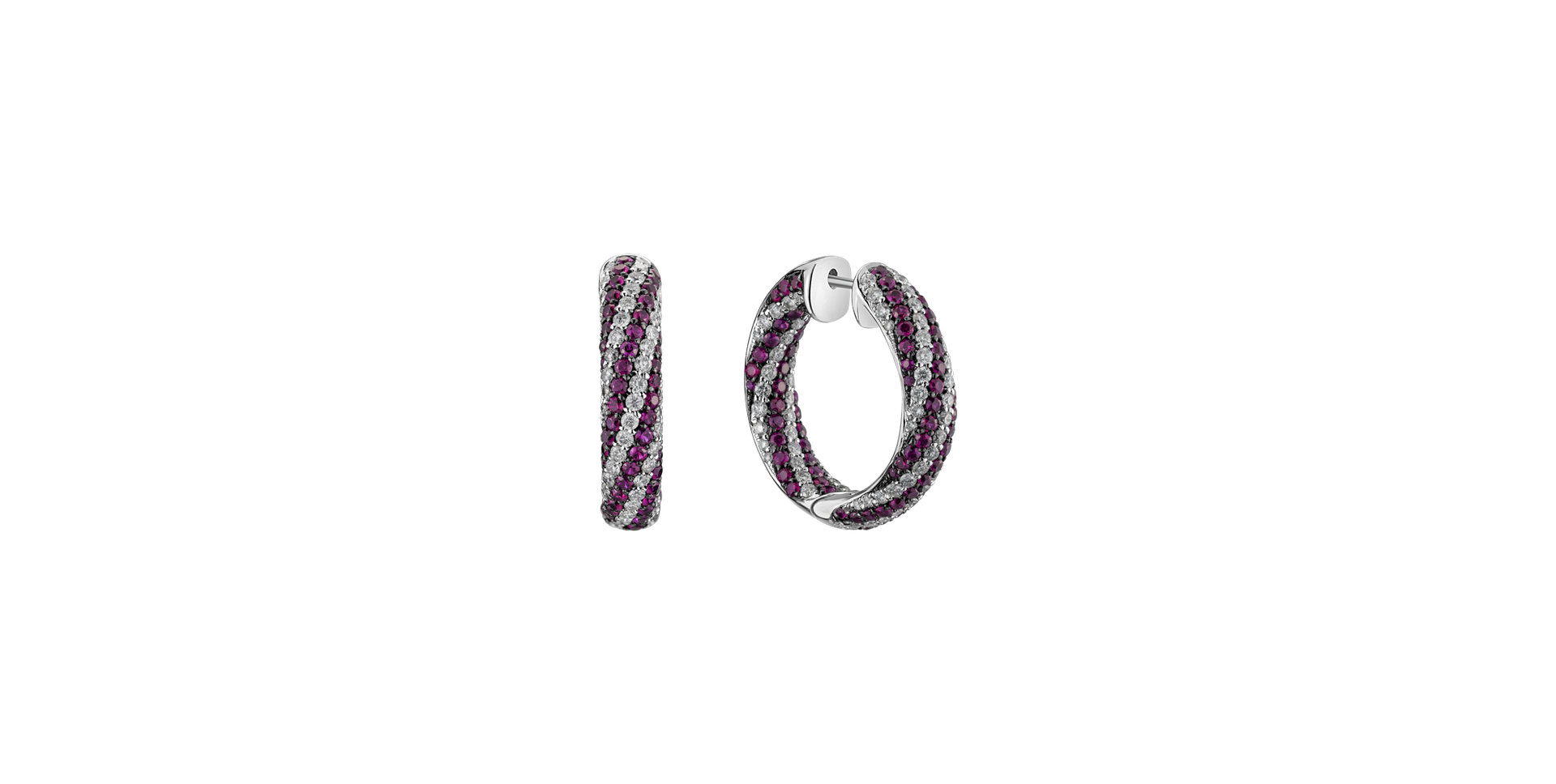 Náušnice s diamantmi a rubínmi Element of Air