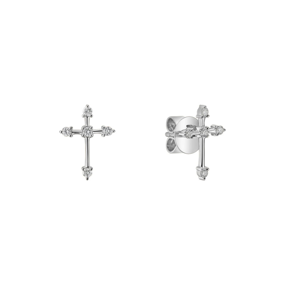 Náušnice s diamantmi Passion Cross