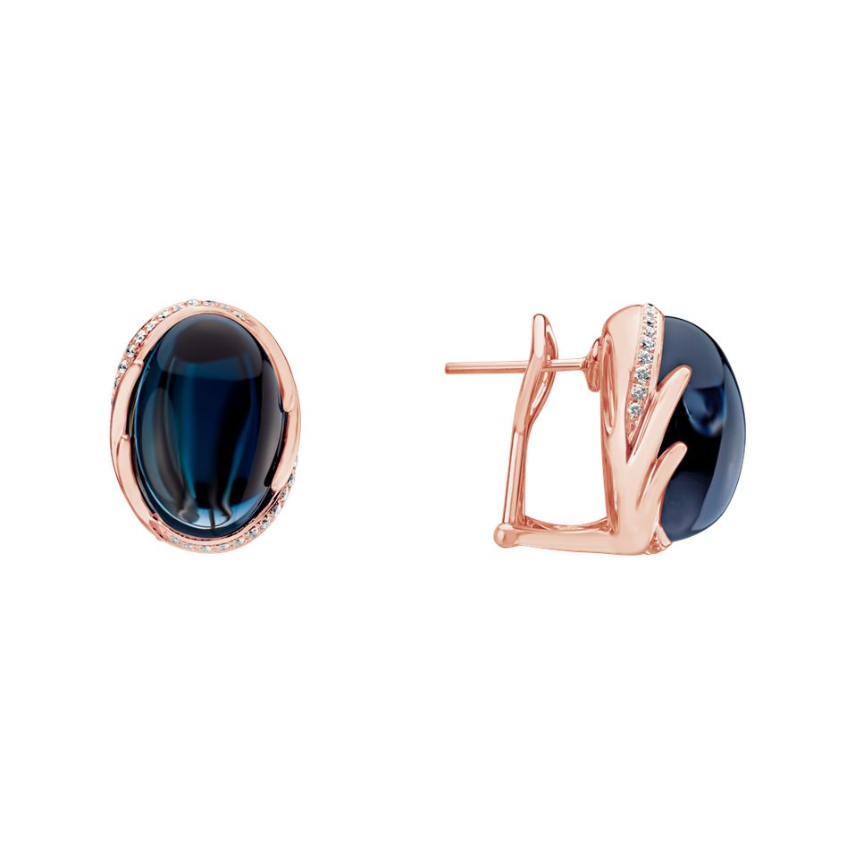 Náušnice s topásom a diamantmi Mystic Blossom