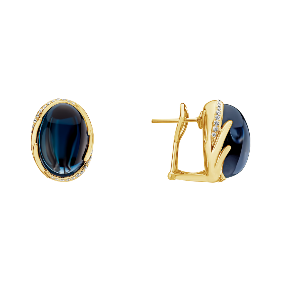 Náušnice s topásom a diamantmi Mystic Blossom