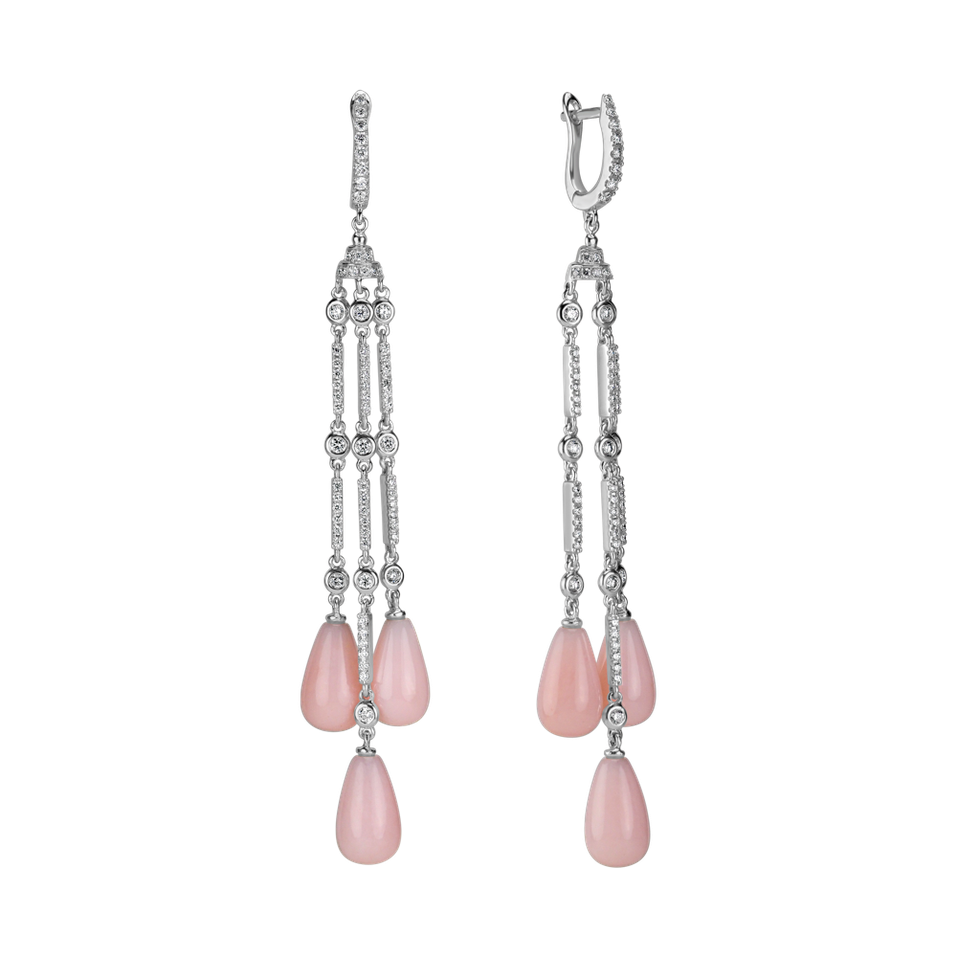 Náušnice s diamantmi a opálmi Royal Dazzle