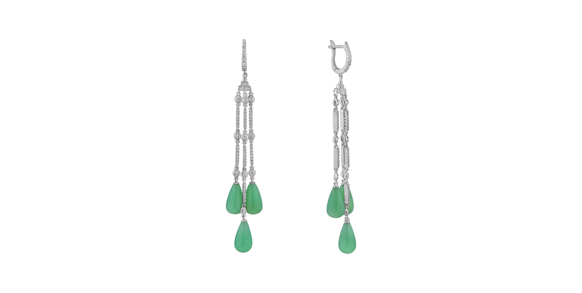 Náušnice s diamantmi a chalcedonmi Royal Dazzle