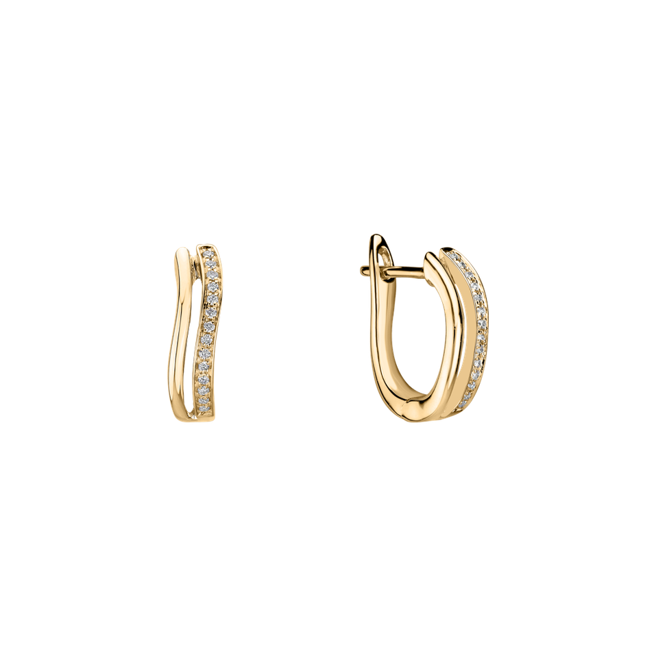 Náušnice s diamantmi Brilliant Waves