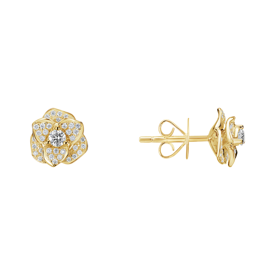 Náušnice s diamantmi Flower Wish