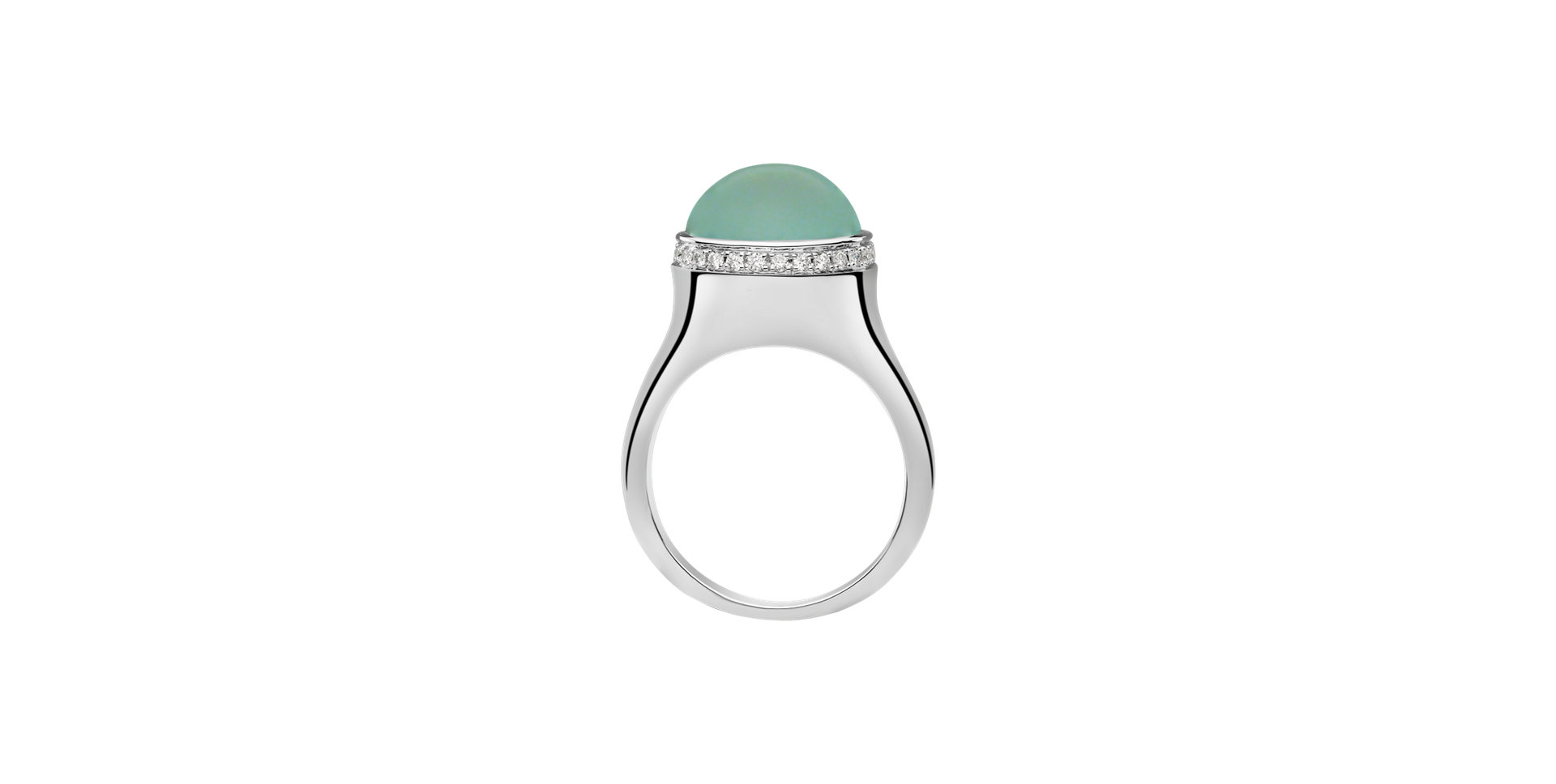 Prsteň s chalcedonom a diamantmi Mellow Blossom