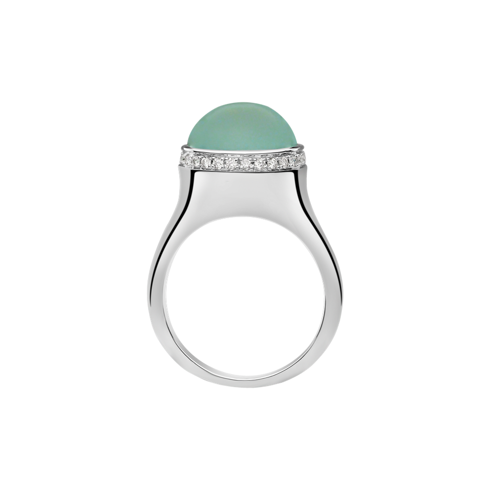 Prsteň s chalcedonom a diamantmi Mellow Blossom
