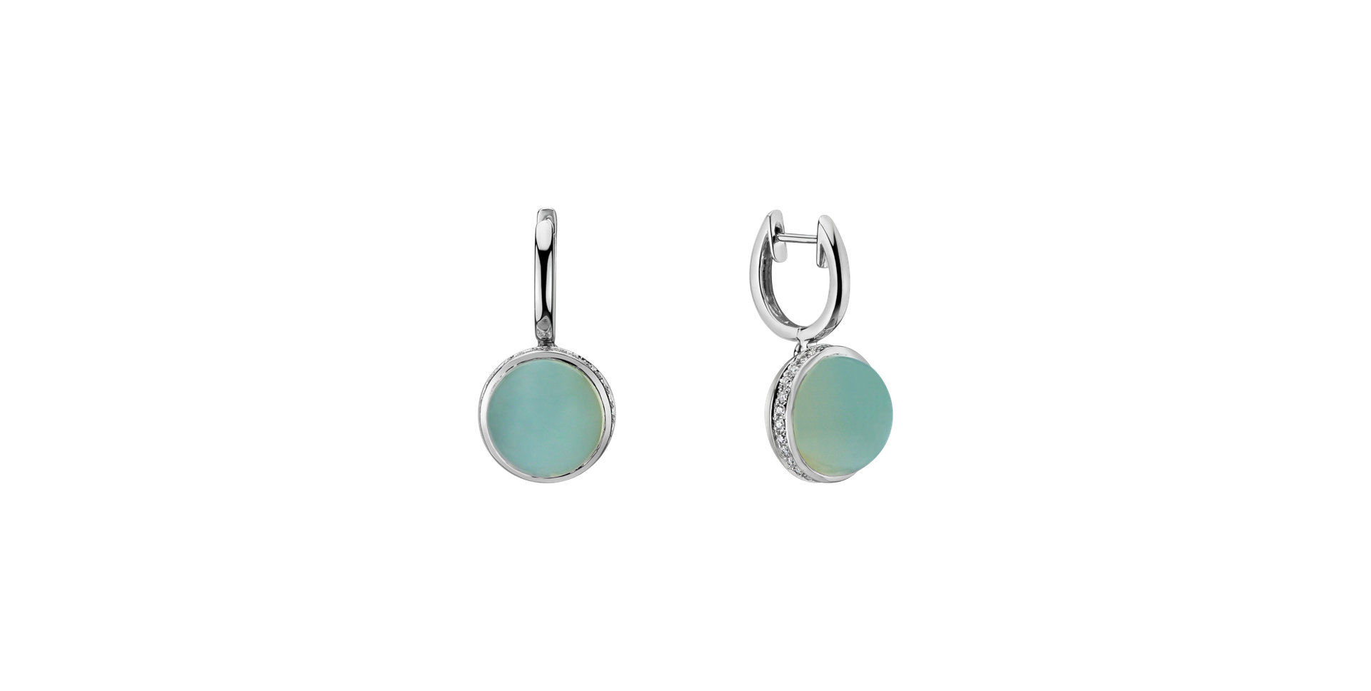 Náušnice s chalcedonom a diamantmi Mellow Blossom