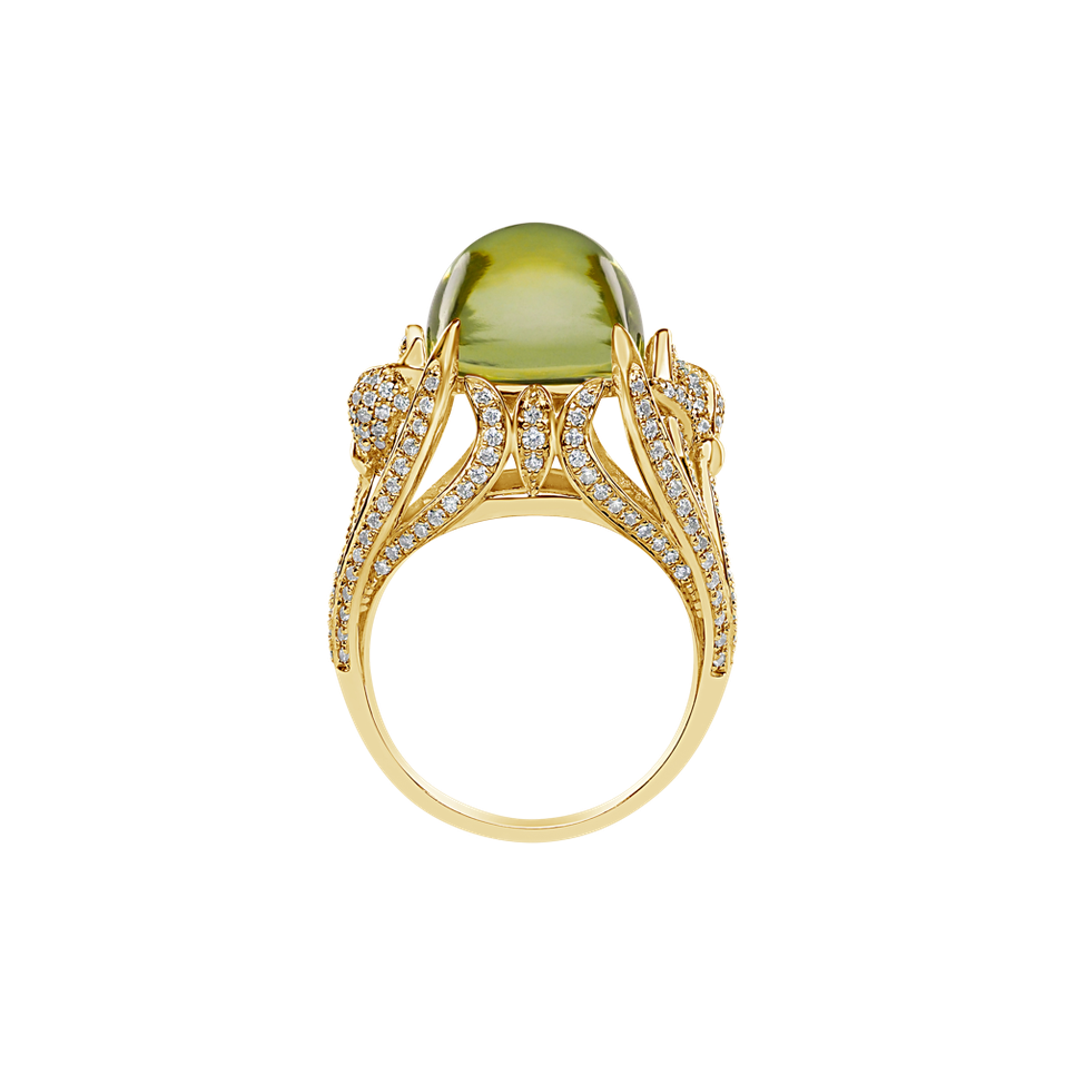 Prsteň s quartzom a diamantmi Fascinating Ladyship