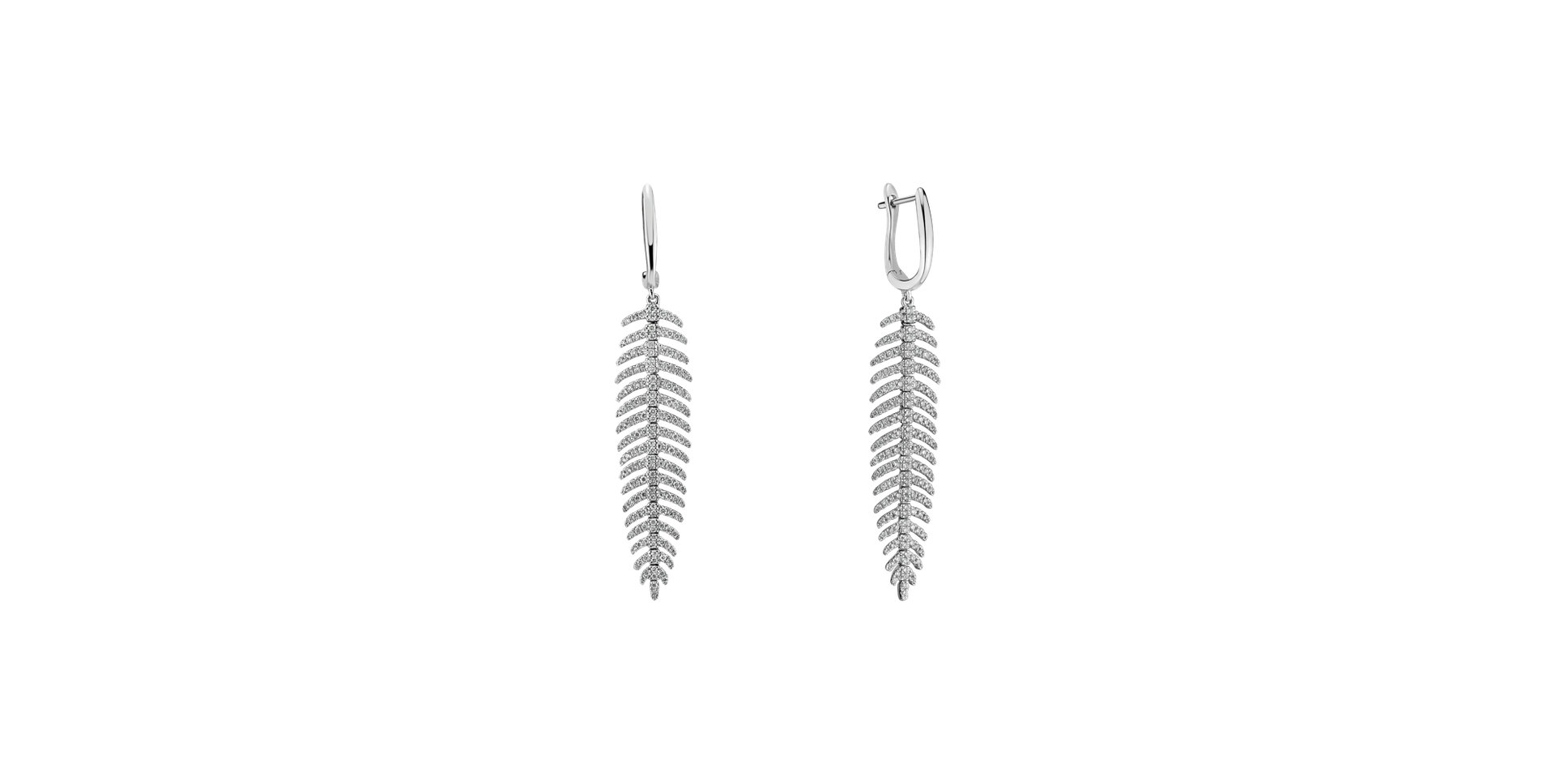 Náušnice s diamantmi Galaxy Feather