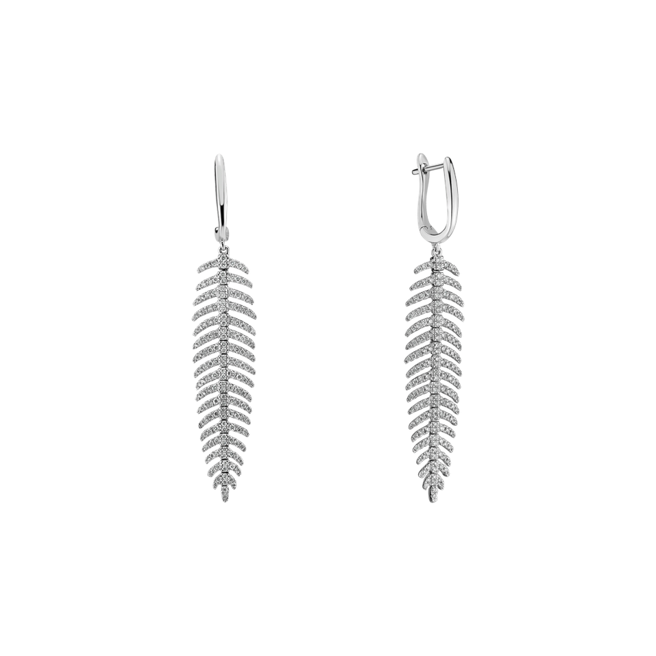 Náušnice s diamantmi Galaxy Feather