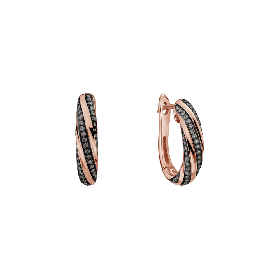 Náušnice s hnedými diamantmi Joyful Energy