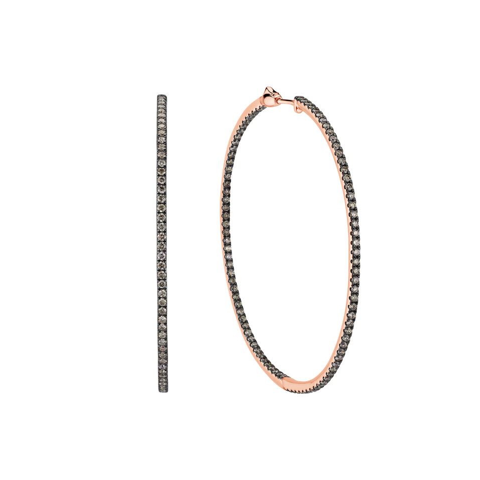 Náušnice s hnedými diamantmi Delightful Galaxy