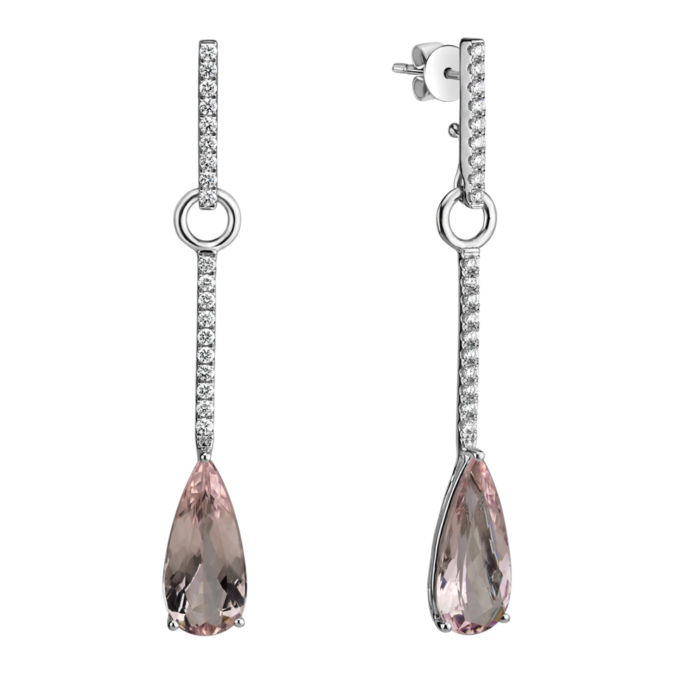 Náušnice s morganitom a diamantmi Charming Galaxy
