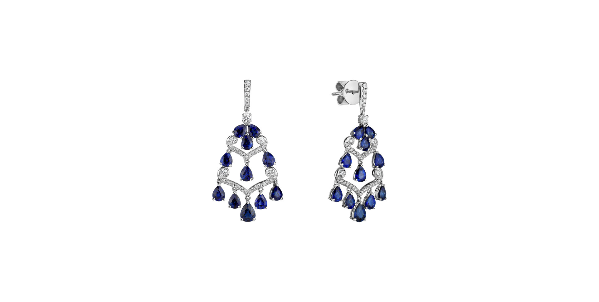 Náušnice s diamantmi a zafírom Kehlani